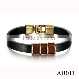 Customized Logo Bio Magnetic Bracelet Genuine Mens Handmade Braided Leather Jewelry Bracelet thumbnail-1