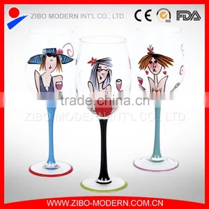 Hand Painted Red Wine Glass Bottle thumbnail-1