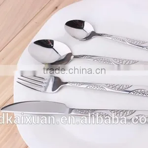 Fashional Design Stamped Pattern Stainless Steel Cutlery Set KX-S146 thumbnail-5