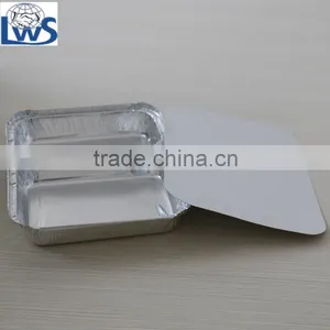 Easily Use Take-out Foil Pan-Oblong ,2-compartment Tray,Aluminum Foil Tray 2 Compartment With Lid thumbnail-2