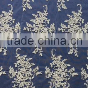 2016 High Quality Sequin Embroidery Beaded Lace Fabric thumbnail-1