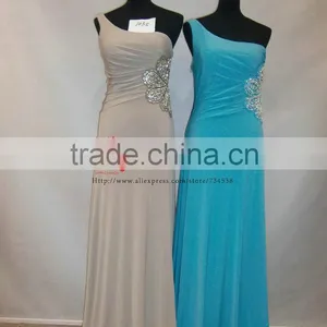 One Shoulder Embroidered Spandex Cotton Maxi Nice Party Dress thumbnail-4