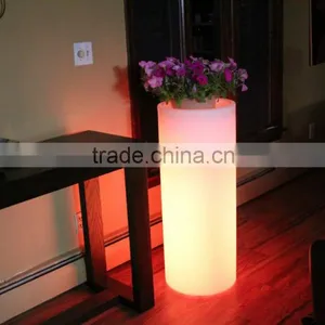 Cylindrical High Waterproof Light Flowerpot White Plastic Led Flower Pots/Led Light Garden Flower Pot thumbnail-1