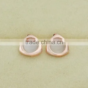 Latest Design Fashion 18 Karat Gold Plated Cat's Eye Stud Earrings thumbnail-2