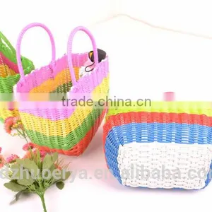 Laundry Soft Cheap Crochet PP Straw Bag Woven Shopping Basket thumbnail-1