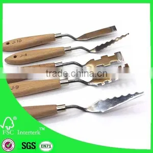 Newest Hard Stainless Steel Palette Knife With Wood Handle thumbnail-1