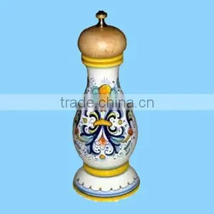 Italian Vintage Hand Painted Ceramic Pepper Mill thumbnail-1