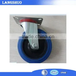 Blue Rubber Caster Wheels /4" Swivel Caster thumbnail-2