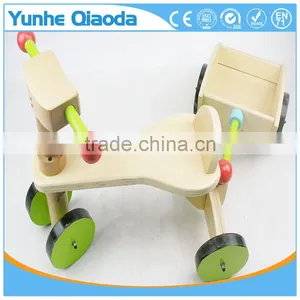 New Fashion Solid Wooden Kids Vehicle Ride on Toy Four-wheeler With Trailer thumbnail-3