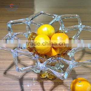 Hand Blown Art Glass Basket Weave Pattern Open Wary Rimmed Bowl thumbnail-3