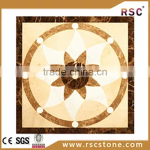 Emperador Light Mix Dark Square Waterjet Marble Pattern Inlay thumbnail-1