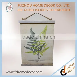 Classical Linen Printing Wall Scroll With Wooden Frame for Home Decor thumbnail-1