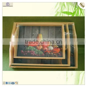 Wholesale S/3 Mini Craft Serving Wooden Trays Pallet Coaster thumbnail-5