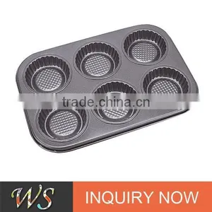6 Cups Non-stick Carbon Steel Cup Cake Mould thumbnail-1