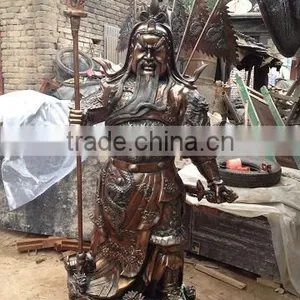 Large Bronze Chinese Kuan Gong Statue Sculpture thumbnail-2