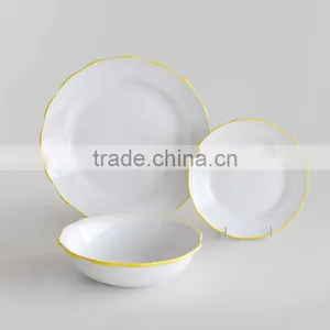 12pcs Ceramic Dinnerware Set With Solid Color,with Irregular Shape thumbnail-1