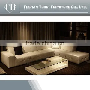 Luxurious White Color L Shape Genuine Leather Sofa thumbnail-4