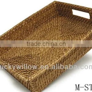 Brown Rectangle Straw Basket & Water Grass Basket & Straw Tray (factory Supplier) thumbnail-1