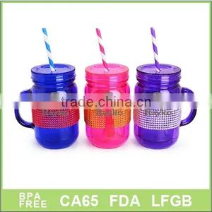 High Quality Plastic AS Mason Jar Wih Rhinestone Jars thumbnail-1
