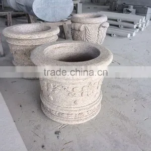 Stone Carving Flower Pots Garden Decorative Flower Pot Stone Flower Pot thumbnail-4