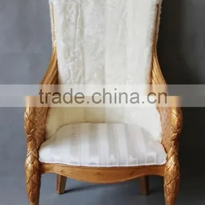 MD-2204-01 Antique Reproduction Single Chair With White Velvet thumbnail-3