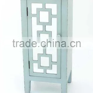 Carved Wood Mirrored Storage Chest thumbnail-1