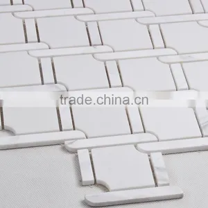 MM-CV227 Popular Indoor Decor Natural Stone Carrara Rhombus Marble Mosaics thumbnail-2