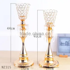 Wholesale Iron Plate Crystal Glass Candle Holder Christmas House Candlestick, Garden Candle Holder Free Shipping thumbnail-2