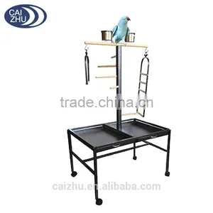 156cm Large Parrot Bird Play Stand Trolley Playgym Ladder Stair Swing Cage thumbnail-1