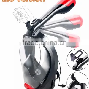 Full Face Snorkel Mask Surface Diving Scuba Gear Easy Breathing With Dry Snorkel & Camera Mount 180 Panoramic View Anti Fog thumbnail-1