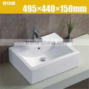 White Bathroom Apron Sink L495mm W440mm D150mm thumbnail-1