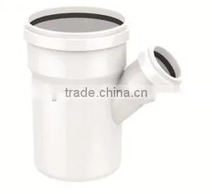 HIGH QUANLITY REDUCING SKEW TEE WITH SOCKET OF PVC GB STANDARD EXPANDING FITTINGS FOR DRAINAGE WITH GASKET thumbnail-1