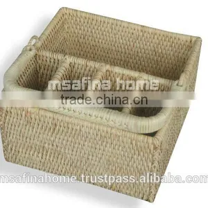Full Rattan Flatware Caddy thumbnail-1