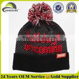 Custom Embroidery Winter Promotion Cashmere Knit Hat thumbnail-2