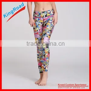 Nylon Spandex Dry Fit Custom Compression Pants Sport Yoga Tights thumbnail-1