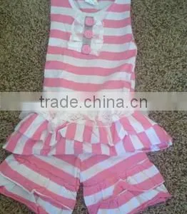 Toddler Shorts Girls Adorable Pink White Stripes Shorts Childrens Boutique Clothing thumbnail-2