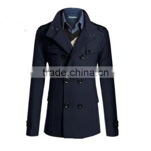 Hot Sale 4 Colors and 4 Size for Choice Casual European Stylish Mature Men Coat Woolen thumbnail-1
