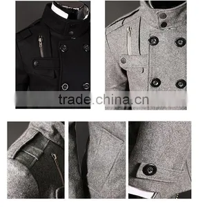 Hot Sale 4 Colors and 4 Size for Choice Casual European Stylish Mature Men Coat Woolen thumbnail-6