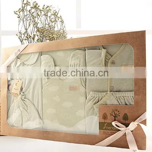 2017 Summer Newborn Baby 100% Organic Cotton Soft Gift Set Infant Clothes Set thumbnail-2