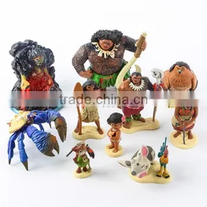 Newest Disny Movie Moana Action Figures Set of 10pcs, PVC Mini Figure Moana Figures thumbnail-1