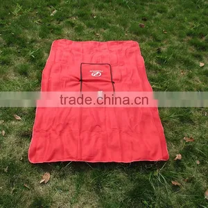 Red & Blue Printed Logo Car Company Gift Polar Fleece With Zipper Travel 2 in 1 Pillow Blanket thumbnail-4