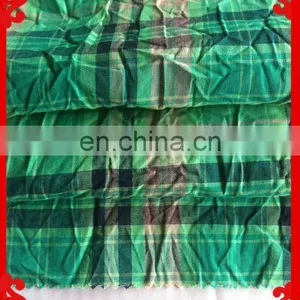 2014 Fashion Latest New Italy Seersucker Design Pattern Green 100% Cotton Yarn Dyed CHEAPEST Seersucker Check Fabric thumbnail-1