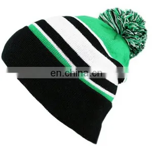 Green Pom Pom Beanie With Pompoms Wholesale thumbnail-2