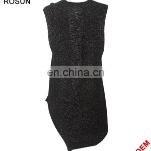 Knitwear Women Black Sweater Dress Distressed Vest thumbnail-1