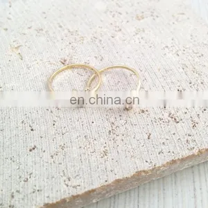 Latest Design Wholesale Gold Plated White Rhinestone Alphabet Letter Rings thumbnail-1