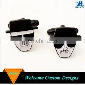 China Wholesale Custom Metal Black Heisenberg Man Cufflink Manufacturer thumbnail-1