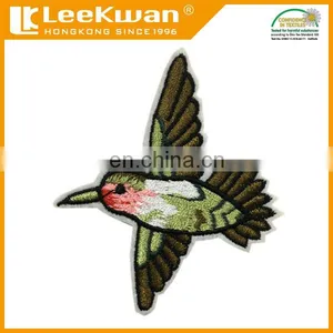 Custom Full Embroidered Patch /Hummingbird Ruby Red Throat Iron On Applique thumbnail-2