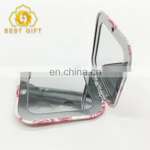 70mm Personalised Designer Red Flowers Printing Compact Mirror thumbnail-4