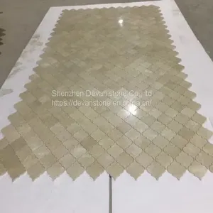Crema Marfil Arabesque Lantern Shaped Floor Mosaic thumbnail-2
