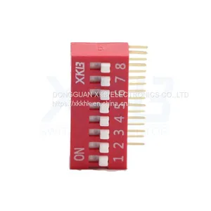 Manufacturers Supply Spacing 2.54mm Red Pin Vertical Dip Switch thumbnail-2